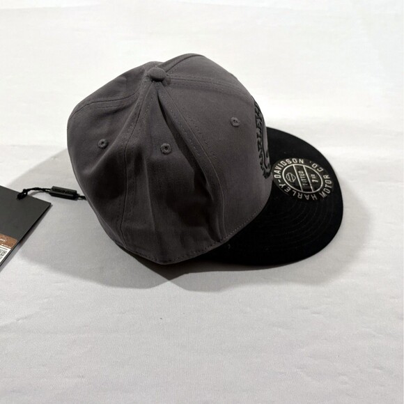 HARLEY DAVIDSON Motorcycle Skull Mens Fitted Hat Cap Black Gray Sz 7 1/2 NWT - Picture 3 of 11